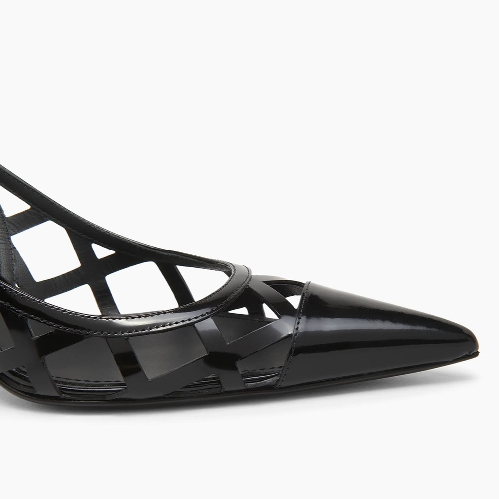 Dolce & Gabbana Lollo Slingback Pumps Black Leather Size 36 NIB - Picture 3 of 14